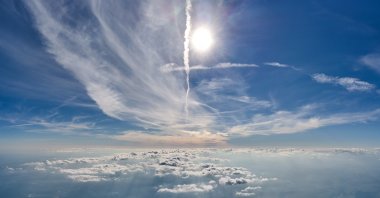 An aerial view from an airplane window, Sept. 15, 2023. (Shutterstock Photo)