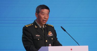 Chinese Defense Minister Li Shangfu delivers his speech at a session of the 11th Moscow Conference on International Security (MCIS) during the International Military-Technical Forum Army-2023 held at the Patriot Park in Kubinka, outside Moscow, Russia, Aug. 15, 2023. (EPA File Photo)