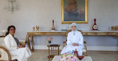 First lady Emine Erdoğan and İlyasa Şahbaz are seen in a meeting, Ankara, Türkiye, Sept. 15, 2023. (AA Photo)