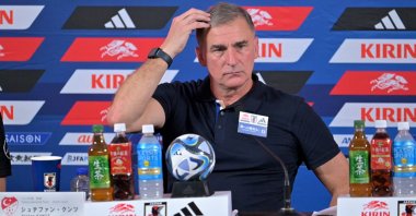 Turkish national team coach Stefan Kuntz attends a news conference in Brussels, Belgium, Sept. 12, 2023. (AA Photo)