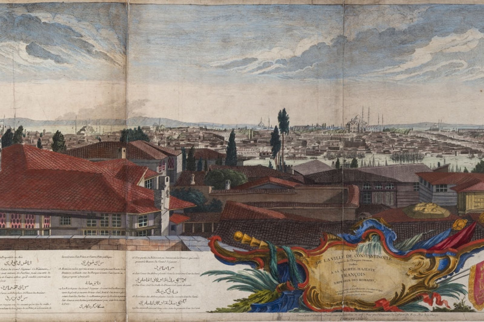 &quot;The View of the City of Constantinople, the Capital of the Ottoman Empire&quot; by Philippe von Gudenus at “On the Spot” exhibition. (Photo courtesy of Pera Museum)