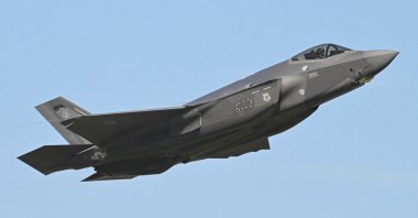 A F-35 fighter jet flies a military exercise in Spangdahlem, Germany, June 14, 2023. (Reuters Photo)