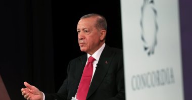 President Recep Tayyip Erdoğan at the Concordia Annual Summit in New York, U.S., Sept. 18, 2023. (AA Photo)