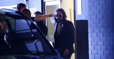 British comedian and actor Russell Brand outside the Wembley Park Theatre, London, U.K., Sept. 16, 2023. (Reuters Photo)