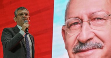 Republican People's Party (CHP) Group Chair Özgür Özel speaks at a congress a day after challenging party leader Kemal Kılıçdaroğlu in intraparty elections, Izmir, Türkiye, Sept. 16, 2023. (AA Photo)