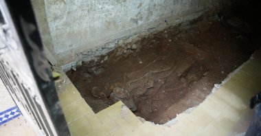 A view of a large number of human remains, presumably belonging to Muslims Cemetery from the Andalusian Islamic era (711-1492) found during an excavation in Granada, Spain, Sept. 16, 2023. (AA)