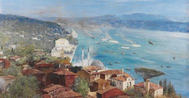 &quot;Kaiser II. Wilhelm&#039;s Visit to Istanbul in 1898: SMY Hohenzollern II in Front of Dolmabahçe Palace&quot; by Max Rabe, oil on canvas. (Photo courtesy of Meşher)