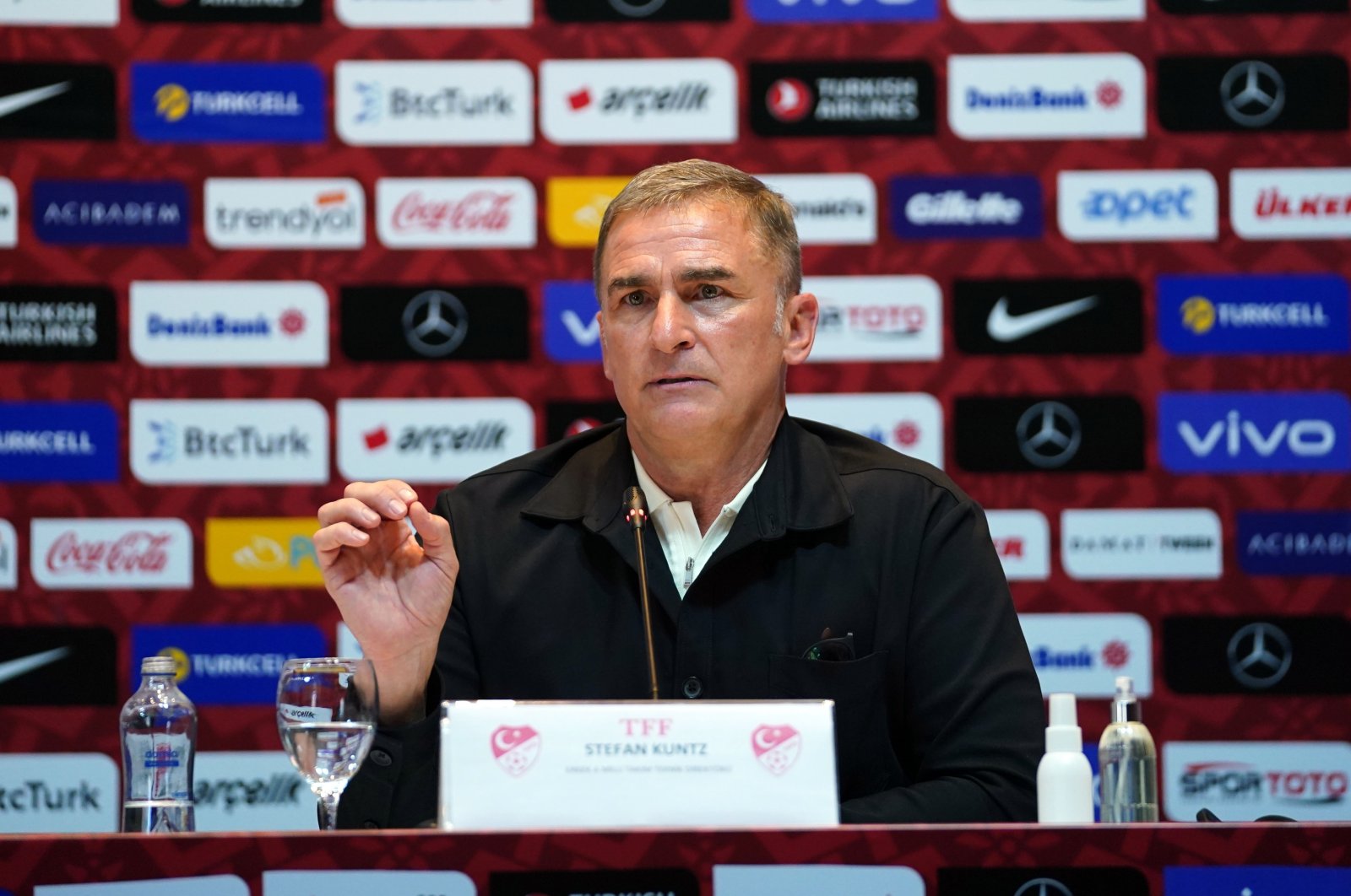 Turkish national team coach Stefan Kuntz attends a news conference before the Armenia match, Eskişehir, Türkiye, Sept. 17, 2023. (AA Photo)