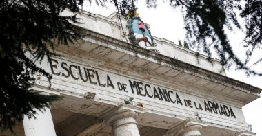 The facade of the former Navy Mechanics School and detention center known as ESMA, which was used as an illegal detention and torture center during Argentina&#039;s last dictatorship, was declared a UNESCO World Heritage Site, Buenos Aires, Argentina, Sept. 19, 2023. (Reuters Photo)
