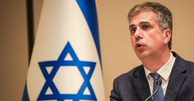 Israeli Foreign Minister Eli Cohen speaks at a program in Manama, Bahrain, Sept. 20, 2023. (AA Photo)