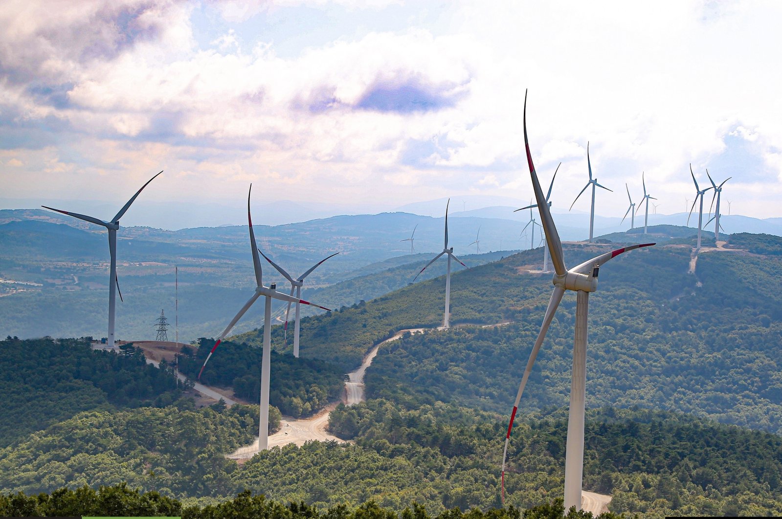 A view of a wind farm in Çanakkale, Türkiye, Sept. 20, 2023. (IHA Photo)