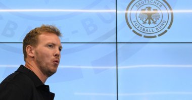 The new head coach of Germany's national football team, Julian Nagelsmann arrives at a press conference at the DFB headquarters, Frankfurt, Germany Sept. 22, 2023. (AFP Photo)