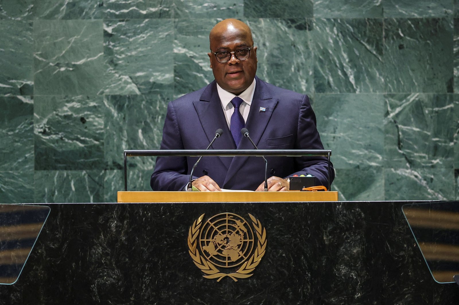 Democratic Republic of Congo President Felix Antoine Tshisekedi Tshilombo addresses the 78th Session of the U.N. General Assembly, New York City, U.S., Sept. 20, 2023. (Reuters Photo)