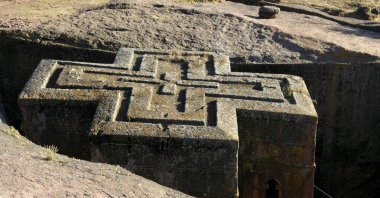 Roof of the monolothic Beta Medhane Alem Church, Lalibela, Ethiopia, Oct. 16, 2004. (Getty Images Photo)