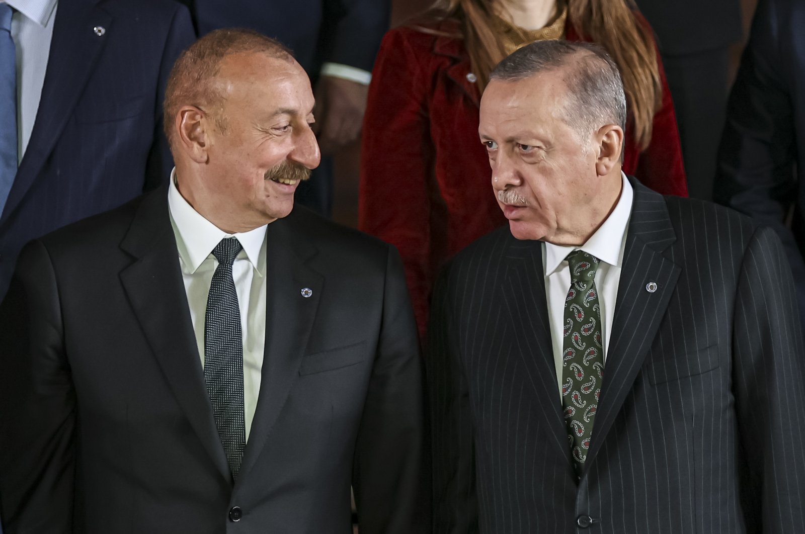 President of Azerbaijan Ilham Aliyev (L) and President Recep Tayyip Erdoğan (R) during the Meeting of the European Political Community in Prague, Czech Republic, 06 October 2022. (EPA Photo)