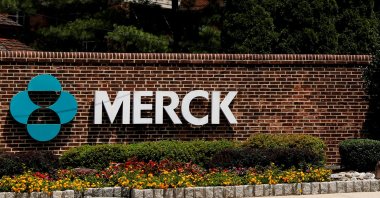 The Merck logo is seen at a gate to the Merck &amp; Co campus in Rahway, New Jersey, U.S., July 12, 2018. (Reuters File Photo)