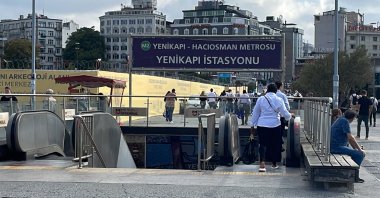 Yenikapı-Hacıosman metro line servives briefly halted due to a technical malfunction, Istanbul, Türkiye, Sept. 26, 2023. (AA Photo)