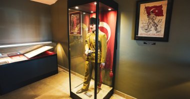 The uniform of Mustafa Kemal Atatürk, the founder of Turkish republic displayed at the Institute of the Battles Of Çanakkale, Çanakkale, Türkiye, Sept. 20, 2023. (Photo courtesy of Hisart Living History Museum) 