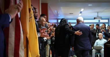 U.S. Sen. Robert Menendez walks after delivering remarks at a news conference, in Union City, New Jersey, U.S., Sept. 25, 2023. (Reuters Photo)