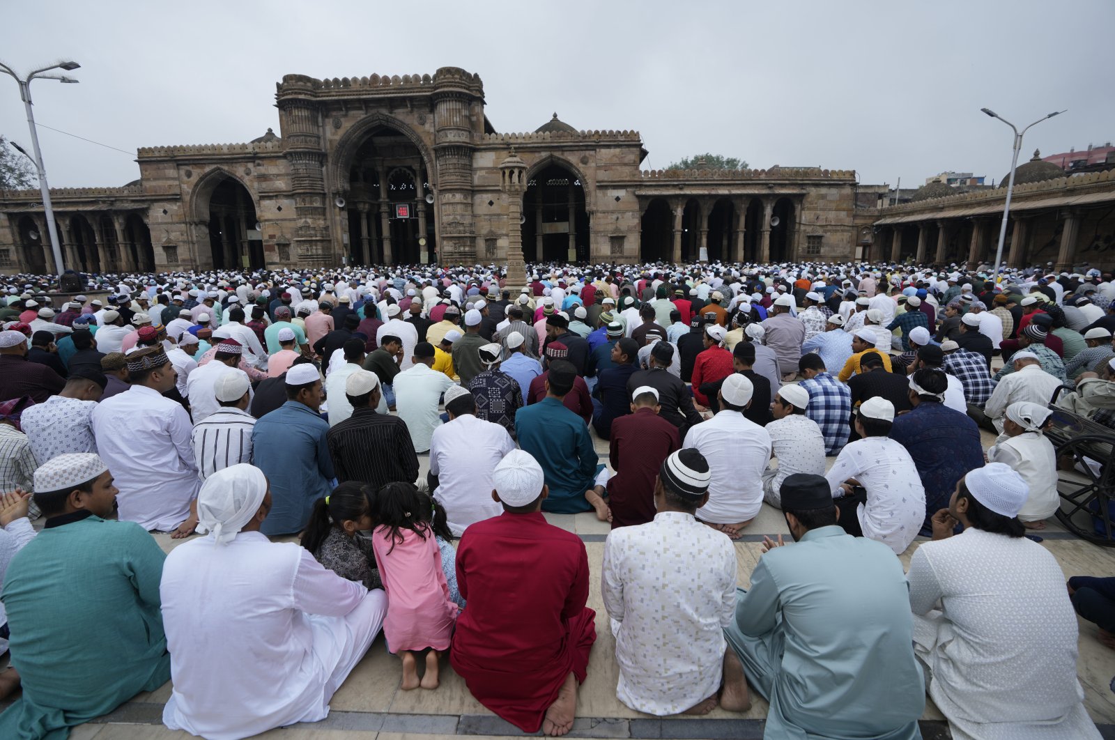 Muslims offer Eid al-Adha prayers at Jami masjid in Ahmedabad, India, June 29, 2023. (AP Photo)