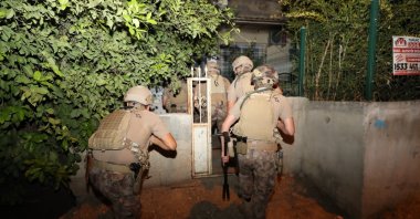Turkish police raid a location in an operation against the PKK, Mersin, southern Türkiye, Sept. 27, 2023. (DHA Photo)