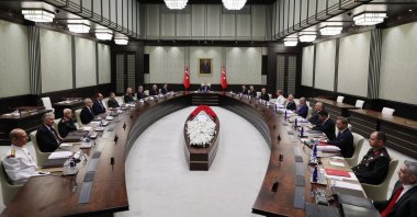 President Recep Tayyip Erdoğan chairs National Security Council (MGK) meeting in Ankara, Sept. 28, 2023. (DHA Photo)