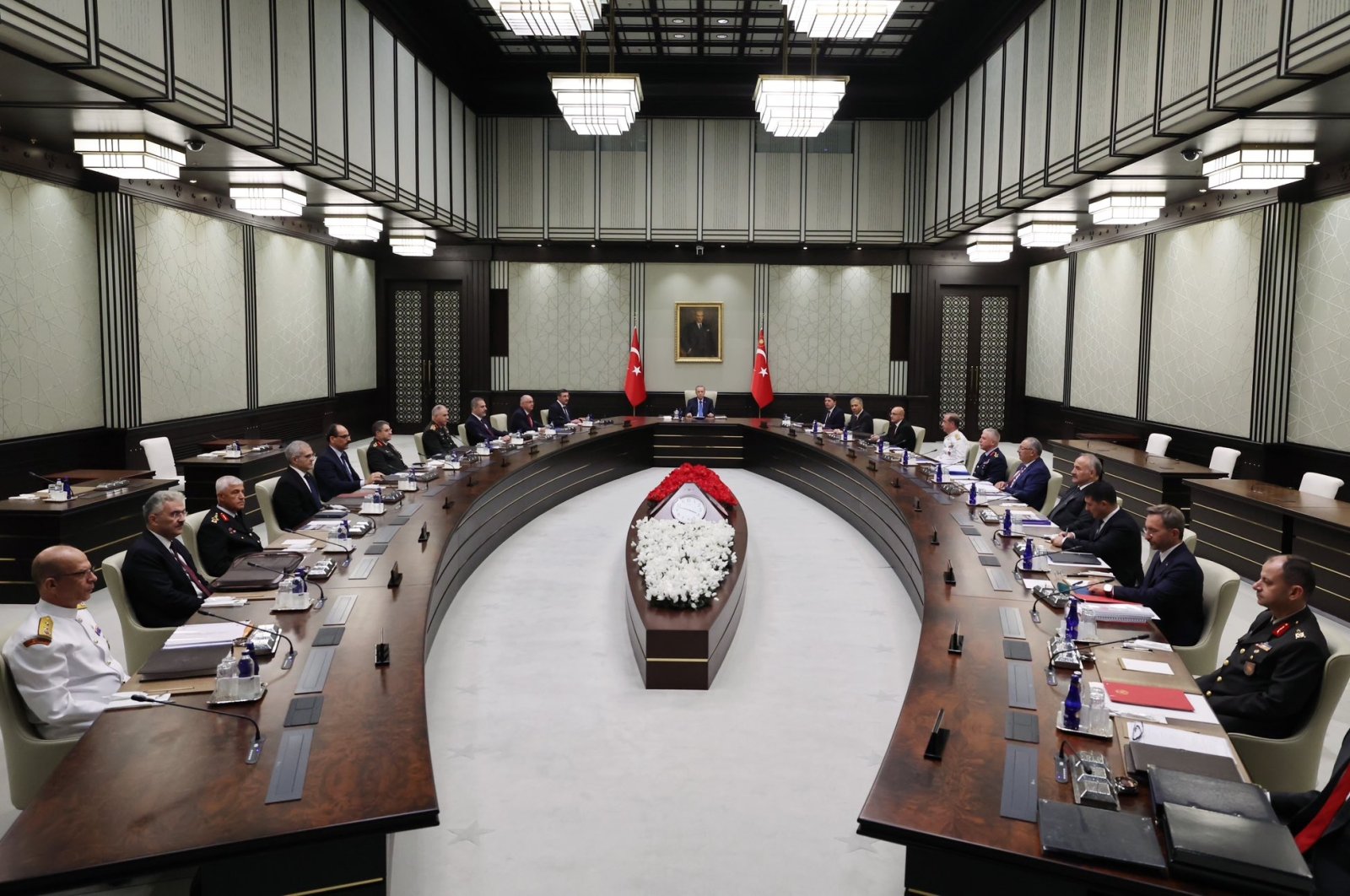 President Recep Tayyip Erdoğan chairs National Security Council (MGK) meeting in Ankara, Sept. 28, 2023. (DHA Photo)