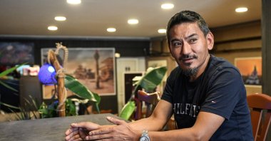 Rajan Yonjon, a 45-year-old native of Nepal's Dharan, shares his journey from government employee to beloved restaurateur as the owner of a Nepali restaurant in the Taksim district of Istanbul, Türkiye, Sept. 12, 2023. (AA Photo)