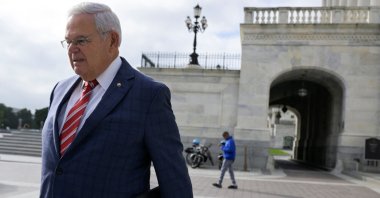 U.S. Senator Bob Menendez exits the U.S. Capitol on Capitol Hill in Washington, U.S., Sept. 28, 2023. (Reuters Photo)