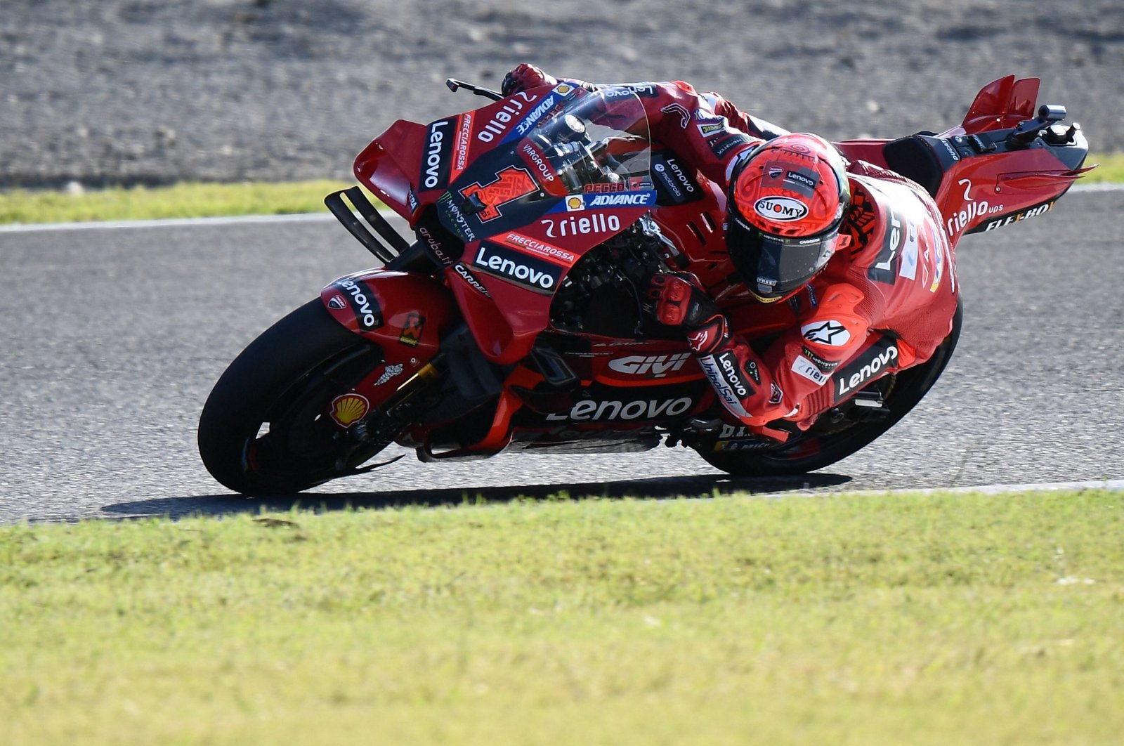 Ducati rider Francesco Bagnaia during Japanese Grand Prix practice session in Motegi, Japan, Sept. 29, 2023. (AFP Photo)