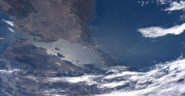 Japanese astronaut Koichi Wakata's photograph of Istanbul from space, Oct. 1, 2023. (DHA Photo)