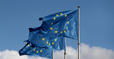 European Union flags fly outside the EU Commission headquarters in Brussels, Belgium Sept. 19, 2019. (Reuters Photo)