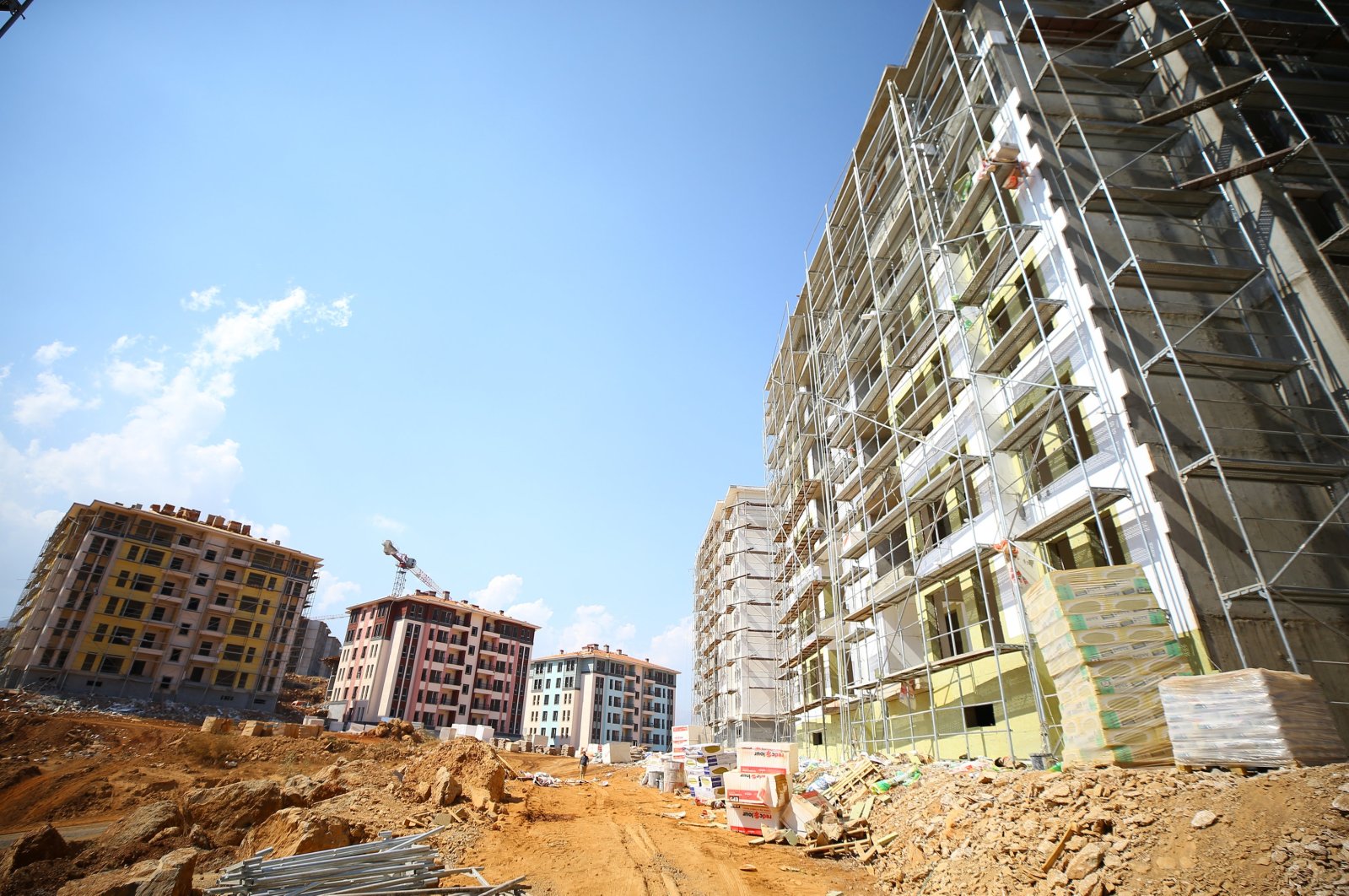 New residential buildings built for earthquake survivors in the quake-torn province of Kahramanmaraş, Türkiye, Sept. 28, 2023. (AA Photo)