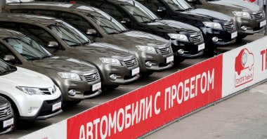Second hand Toyota cars are seen on sale at a dealer shop in Moscow, Russia, July 8, 2016. (Reuters Photo)