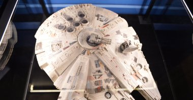A model of the Millenium Falcon spaceship, Istanbul, Türkiye, Sept. 29, 2023. (Photo courtesy of Istanbul Cinema Museum)