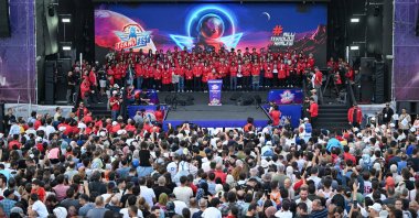 The closing ceremony of Teknofest, Türkiye's largest space, aviation and technology festival held at Izmir's Çiğli Airport, Oct. 1, 2023. (AA Photo)