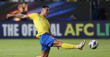 Al Nassr&#039;s Cristiano Ronaldo in action during the Asian Champions League Group E match against Istiklol at Al-Awwal Park, Riyadh, Saudi Arabia, Oct. 2, 2023. (Reuters Photo)