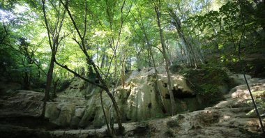 Waterfalls dried out due to lack of precipitation amid climate crisis in Kırklareli, Türkiye, Oct. 3, 2023. (AA Photo)
