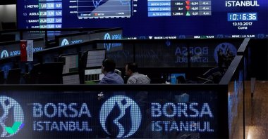 Traders work at their desks on the floor of the Borsa Istanbul Stock Exchange, Istanbul, Türkiye, Oct. 13, 2017. (DHA Photo)