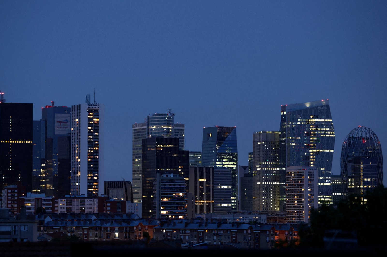 A view shows skyscraper office properties at La Defense business and financial district near Paris, France, June 26, 2023. (Reuters Photo)