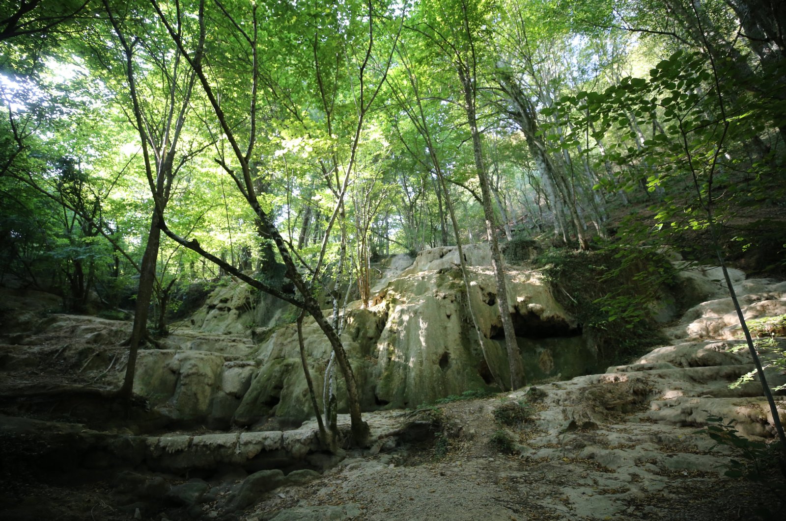 Waterfalls dried out due to lack of precipitation amid climate crisis in Kırklareli, Türkiye, Oct. 3, 2023. (AA Photo)