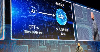 SoftBank CEO Masayoshi Son speaks at the SoftBank World 2023 corporate conference, in Tokyo, Japan, Oct. 4, 2023. (Reuters Photo)