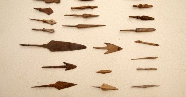 Approximately 700 metal objects have been unearthed during the archaeological excavation aimed at identifying the site of the Battle of Malazgirt, Kahramanmaraş, Türkiye, Sept. 19, 2023. (AA Photo)