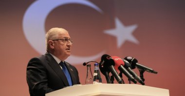 Defense Minister Yaşar Güler speaks at the Gebze Technical University in Kocaeli, Türkiye, Oct. 3, 2023. (AA Photo)