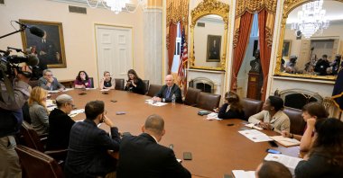 U.S. Senator Ben Cardin (D-MD) speaks at a committee meeting after assuming the chairmanship of the Senate Foreign Relations Committee at the U.S. Capitol on Capitol Hill in Washington, U.S., Sept. 28, 2023. (Reuters File Photo)