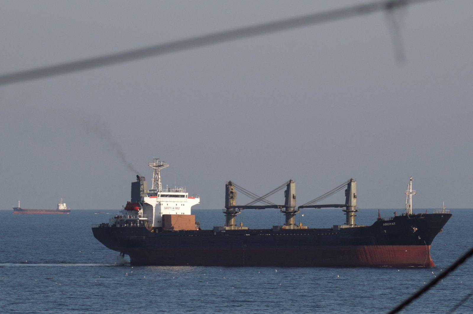 Palau-flagged bulk carrier Aroyat and general cargo vessel Resilient Africa arrive at the seaport of Chernomorsk for grain loading, near Odesa, Ukraine, Sept. 16, 2023. (Reuters Photo)