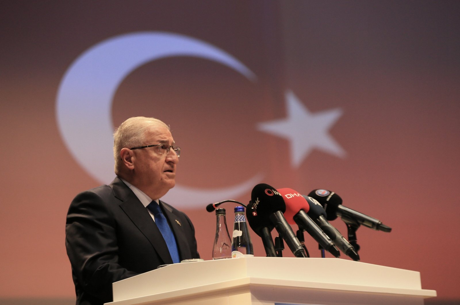 Defense Minister Yaşar Güler speaks at the Gebze Technical University in Kocaeli, Türkiye, Oct. 3, 2023. (AA Photo)