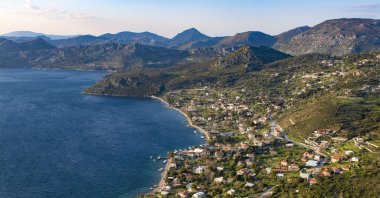 An aerial view of Bozburun where FETÖ suspects departed from aboard a yacht, Muğla, southwestern Türkiye, Oct. 3, 2023. (İHA Photo)