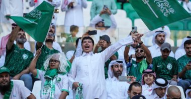 Fans of team Saudi Arabia before the FIFA World Cup Qatar 2022 Group C match between Poland and Saudi Arabia at Education City Stadium,  Al Rayyan, Qatar, Nov. 26, 2022. (Getty Images Photo)