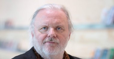Norwegian author Jon Fosse arrives for a lecture at the Frankfurt Book Fair on October 16, 2019 in Frankfurt am Main, western Germany, Oct. 10, 2019. (AFP Photo)